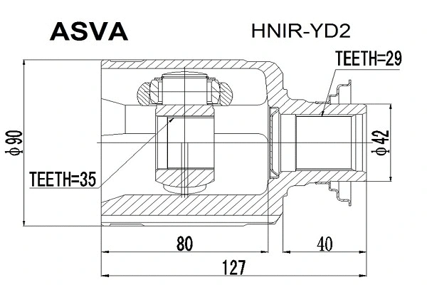 HNIR-YD2 ASVA Шарнирный комплект, приводной вал (фото 1)