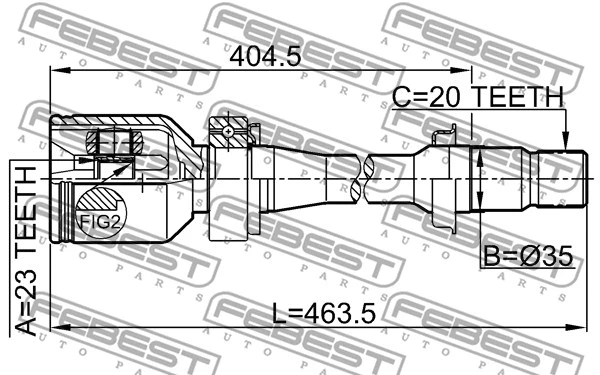 0111-SXM10RH FEBEST Шарнирный комплект, приводной вал (фото 2)