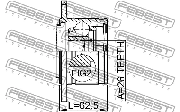 0411-K94RH FEBEST Шарнирный комплект, приводной вал (фото 2)