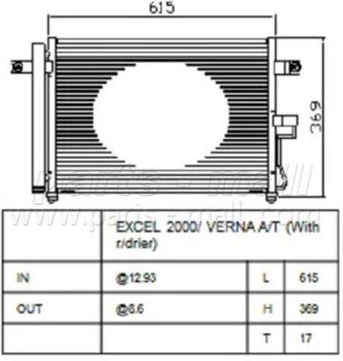 PXNCA-075 PARTS-MALL Радиатор кондиционера (фото 1)
