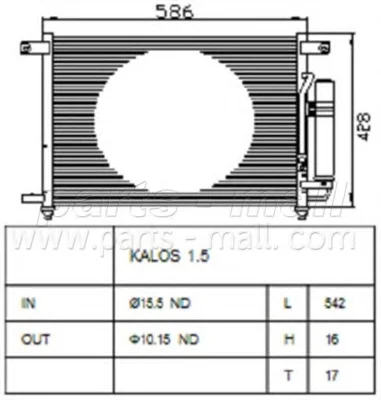 PXNCC-019 PARTS-MALL Радиатор кондиционера (фото 1)