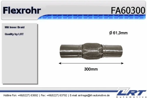 FA60300 LRT Гофрированная труба, выхлопная система (фото 2)