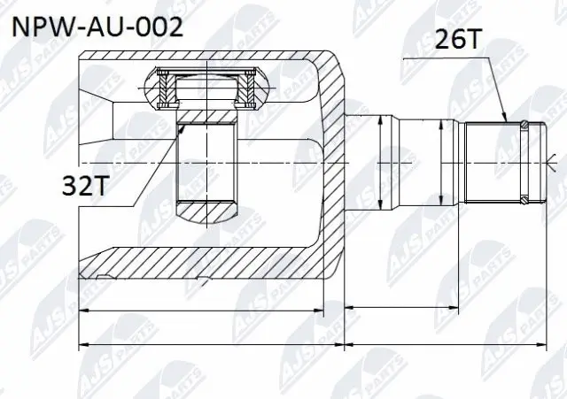 NPW-AU-002 NTY Шарнирный комплект, приводной вал (фото 1)