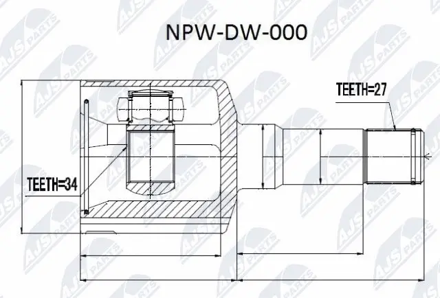 NPW-DW-000 NTY Шарнирный комплект, приводной вал (фото 1)