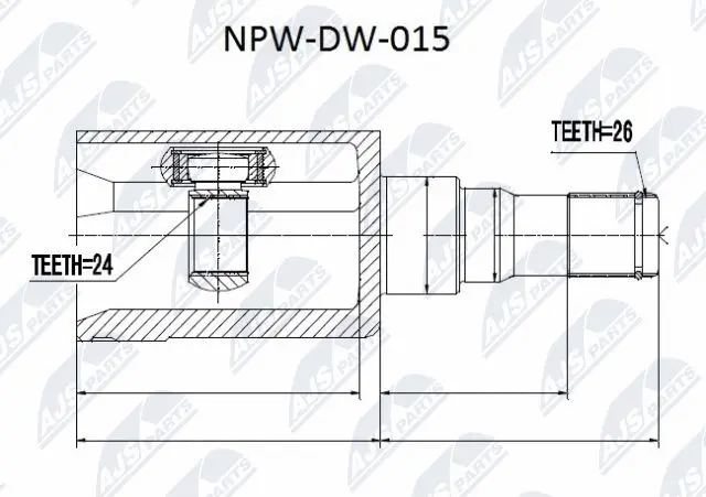 NPW-DW-015 NTY Шарнирный комплект, приводной вал (фото 1)