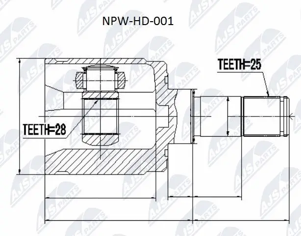 NPW-HD-001 NTY Шарнирный комплект, приводной вал (фото 1)