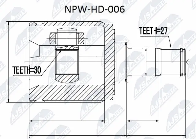 NPW-HD-006 NTY Шарнирный комплект, приводной вал (фото 1)