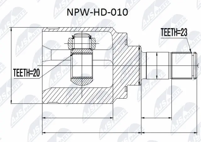 NPW-HD-010 NTY Шарнирный комплект, приводной вал (фото 1)