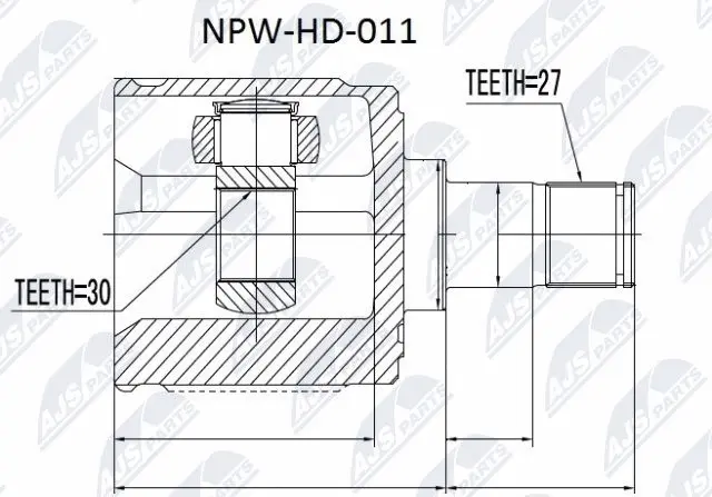 NPW-HD-011 NTY Шарнирный комплект, приводной вал (фото 1)