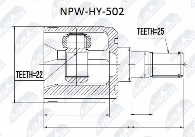 NPW-HY-502 NTY Шарнирный комплект, приводной вал (фото 1)