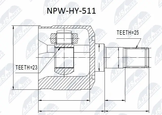 NPW-HY-511 NTY Шарнирный комплект, приводной вал (фото 1)