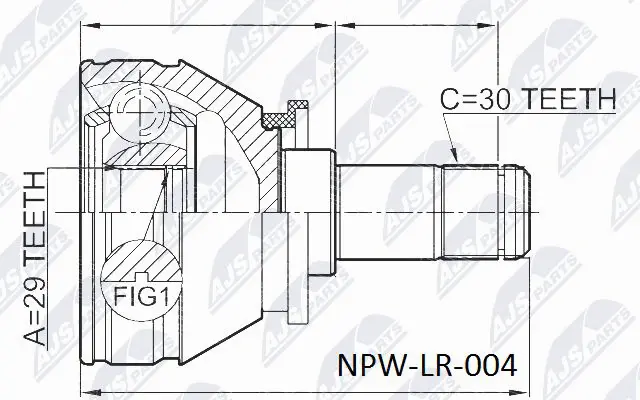 NPW-LR-004 NTY Шарнирный комплект, приводной вал (фото 1)