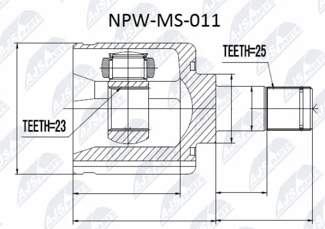 NPW-MS-011 NTY Шарнирный комплект, приводной вал (фото 1)