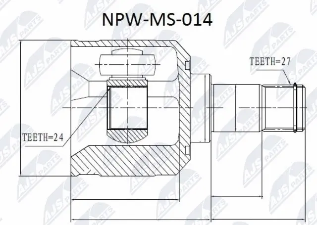 NPW-MS-014 NTY Шарнирный комплект, приводной вал (фото 1)