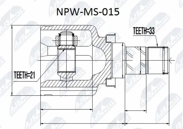 NPW-MS-015 NTY Шарнирный комплект, приводной вал (фото 1)