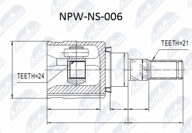 NPW-NS-006 NTY Шарнирный комплект, приводной вал (фото 1)