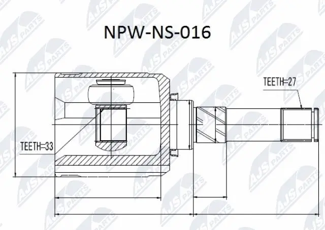 NPW-NS-016 NTY Шарнирный комплект, приводной вал (фото 1)