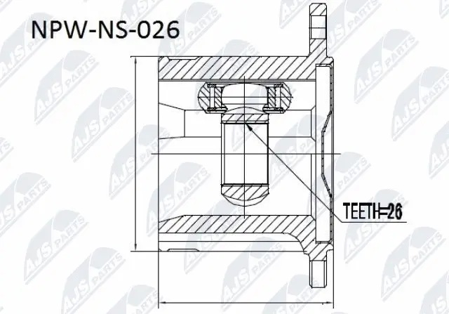 NPW-NS-026 NTY Шарнирный комплект, приводной вал (фото 1)