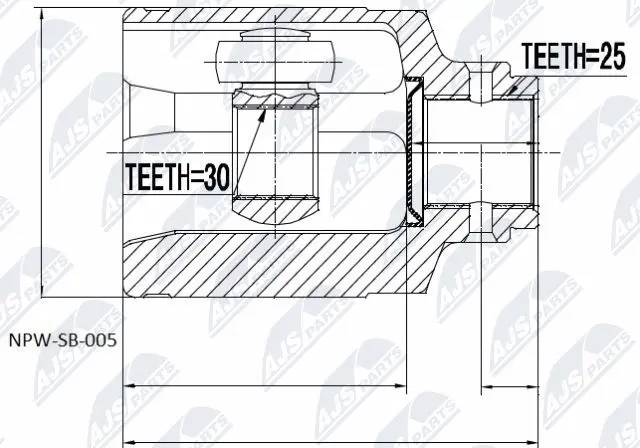 NPW-SB-005 NTY Шарнирный комплект, приводной вал (фото 1)