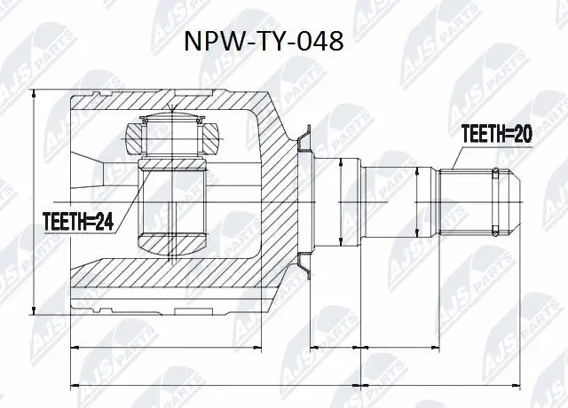 NPW-TY-048 NTY Шарнирный комплект, приводной вал (фото 1)