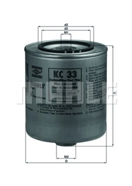 KC 33 KNECHT/MAHLE Топливный фильтр (фото 2)