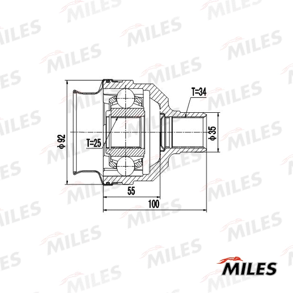 GA10024 MILES Шарнирный комплект, приводной вал (фото 2)