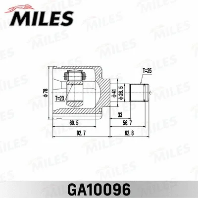 GA10096 MILES Шарнирный комплект, приводной вал (фото 3)