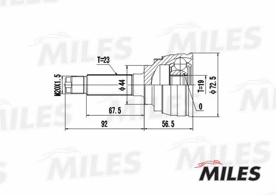 GA20084 MILES Шарнирный комплект, приводной вал (фото 3)