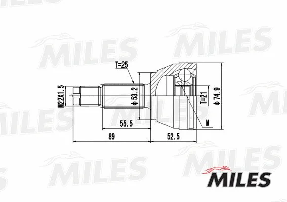 GA20111 MILES Шарнирный комплект, приводной вал (фото 1)