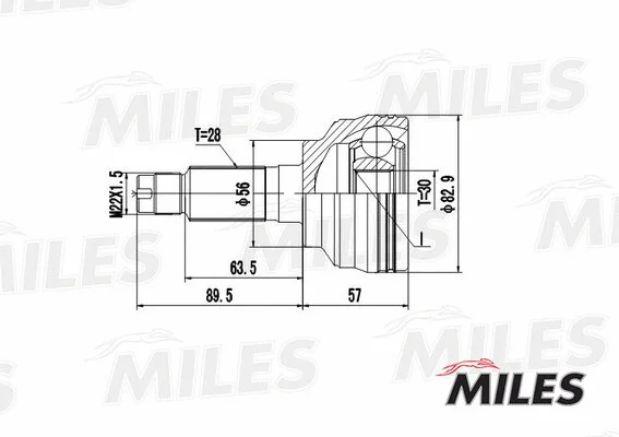 GA20228 MILES Шарнирный комплект, приводной вал (фото 2)