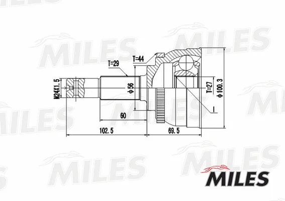 GA20298 MILES Шарнирный комплект, приводной вал (фото 3)