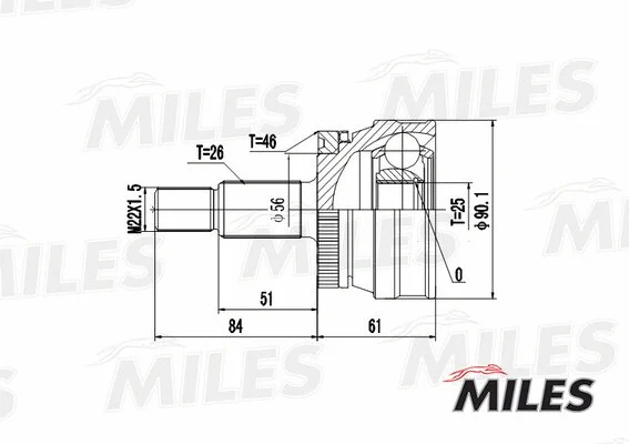 GA20410 MILES Шарнирный комплект, приводной вал (фото 3)