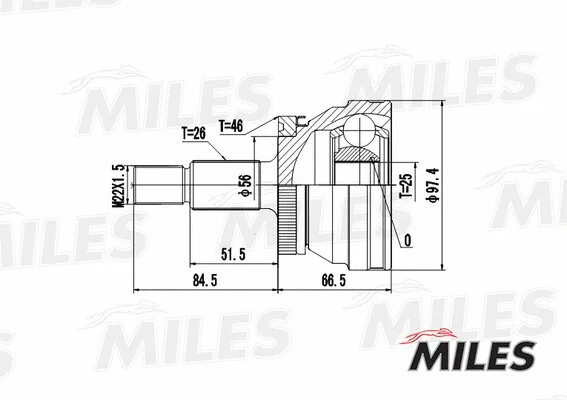 GA20411 MILES Шарнирный комплект, приводной вал (фото 3)