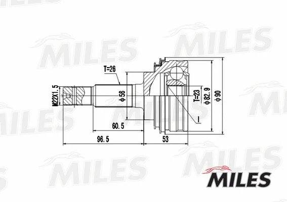 GA20469 MILES Шарнирный комплект, приводной вал (фото 2)