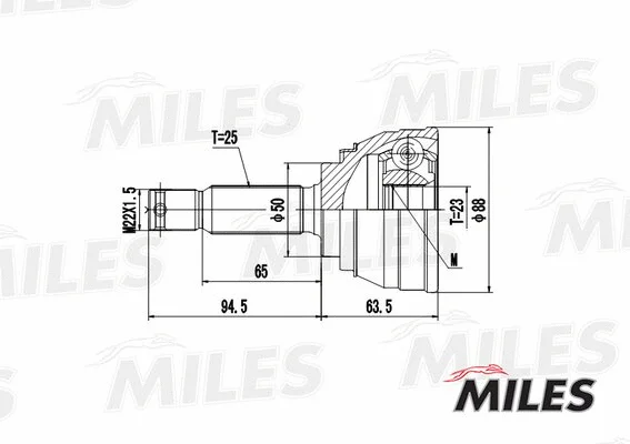 GA20592 MILES Шарнирный комплект, приводной вал (фото 1)