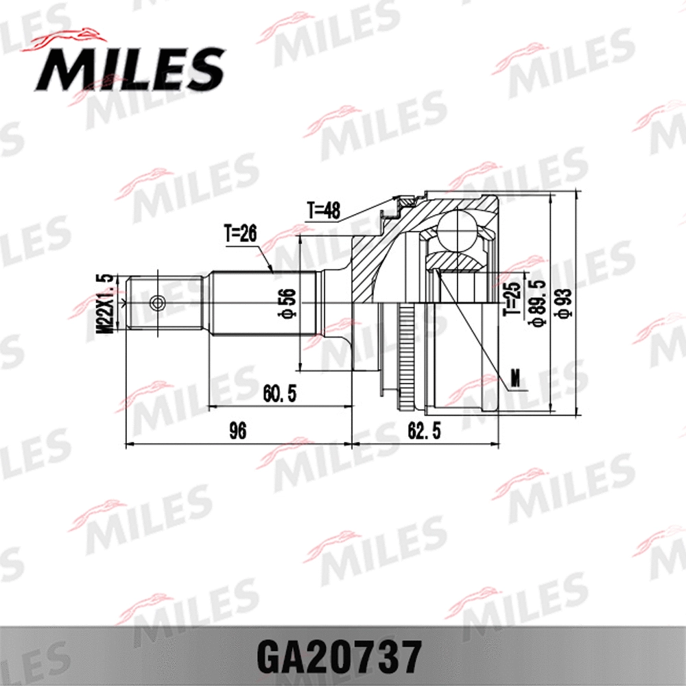 GA20737 MILES Шарнирный комплект, приводной вал (фото 3)