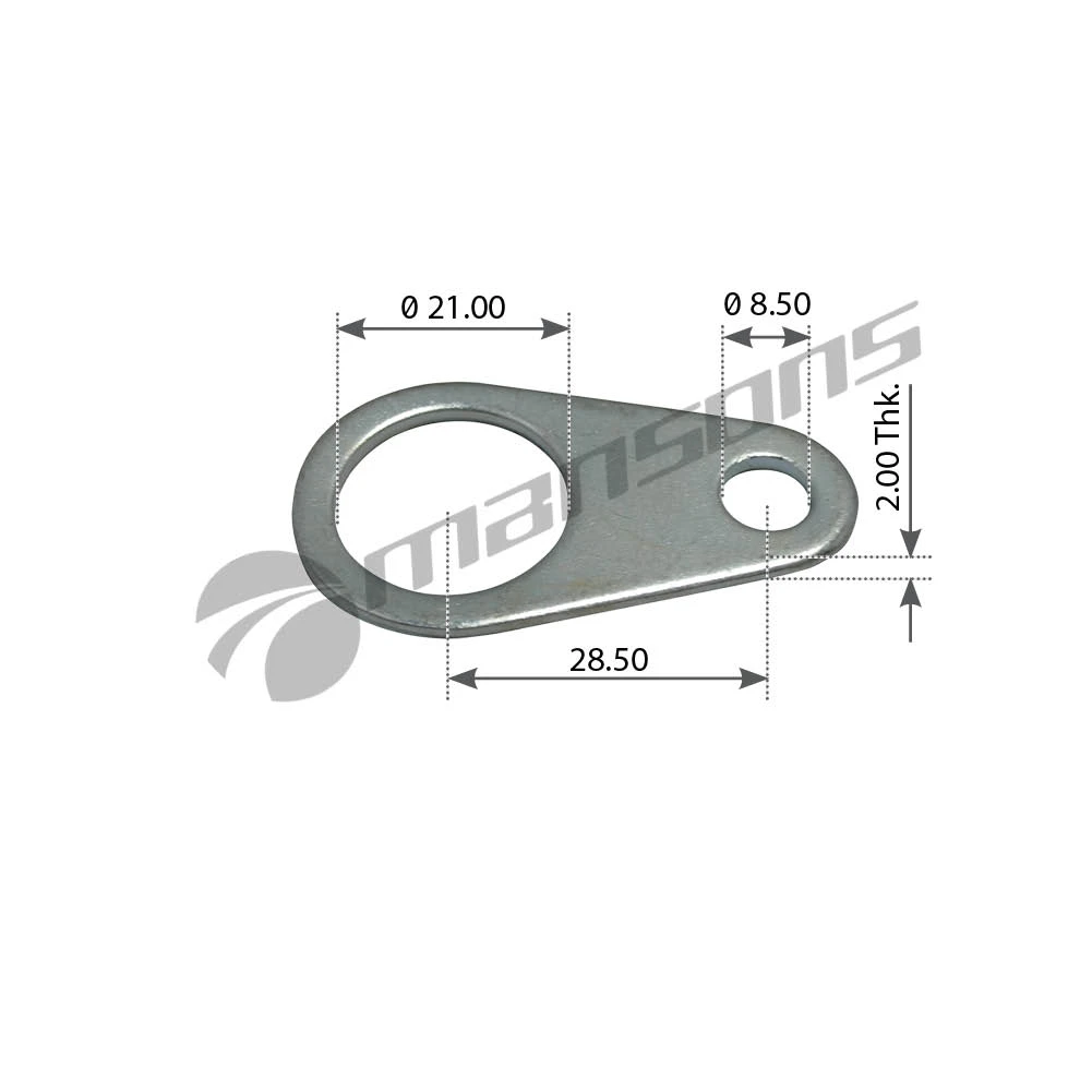 WA88 MANSONS Фиксатор ролика тормозного пластина прямая 32x19x60 2x saf, trailor (фото 2)