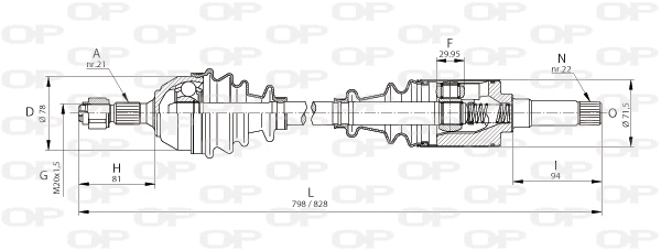 DRS6001.00 OPEN PARTS Приводной вал (фото 1)