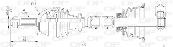 DRS6010.00 OPEN PARTS Приводной вал (фото 1)