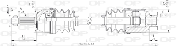 DRS6013.00 OPEN PARTS Приводной вал (фото 1)