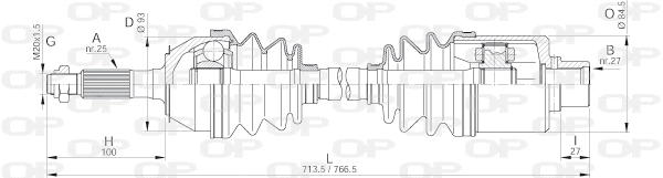 DRS6022.00 OPEN PARTS Приводной вал (фото 1)