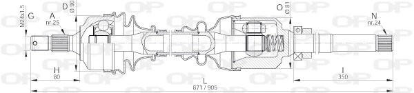 DRS6024.00 OPEN PARTS Приводной вал (фото 1)