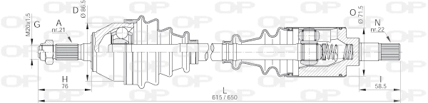 DRS6030.00 OPEN PARTS Приводной вал (фото 1)