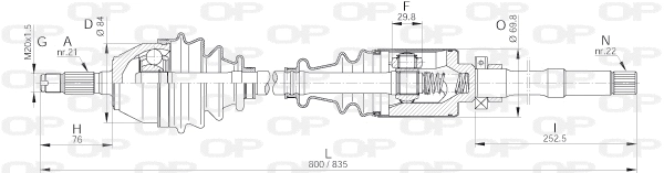 DRS6031.00 OPEN PARTS Приводной вал (фото 1)