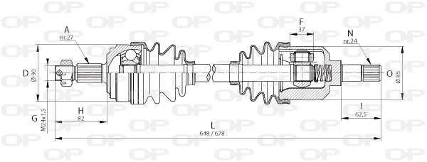 DRS6046.00 OPEN PARTS Приводной вал (фото 1)