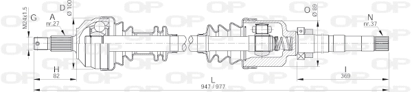 DRS6051.00 OPEN PARTS Приводной вал (фото 1)