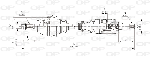 DRS6085.00 OPEN PARTS Приводной вал (фото 1)