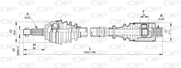 DRS6113.00 OPEN PARTS Приводной вал (фото 1)