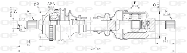 DRS6129.00 OPEN PARTS Приводной вал (фото 1)