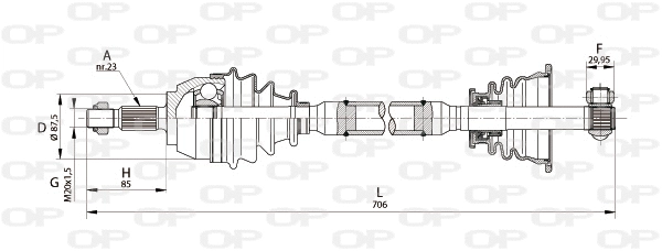 DRS6131.00 OPEN PARTS Приводной вал (фото 1)